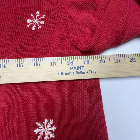 Northern Reflections Cardigan Sweater Red Christmas Trees Snowflake Women's Sz M - Picture 6 of 10
